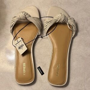 Brand New With Tags - Never Worn Express Women's Elegant Cream Knotted Sandals